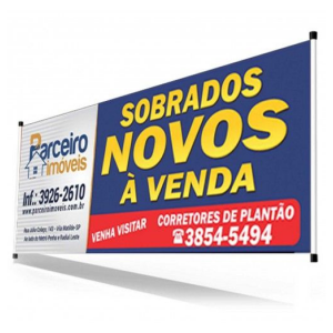 Faixa (Revenda) lona 400g  4x0  ilhós 